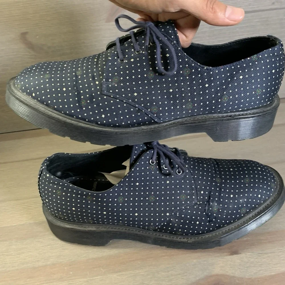 Dr. Martens 1461 Shoes Adult 9‎ US Navy Blue Polka Dot Made In England 14973410